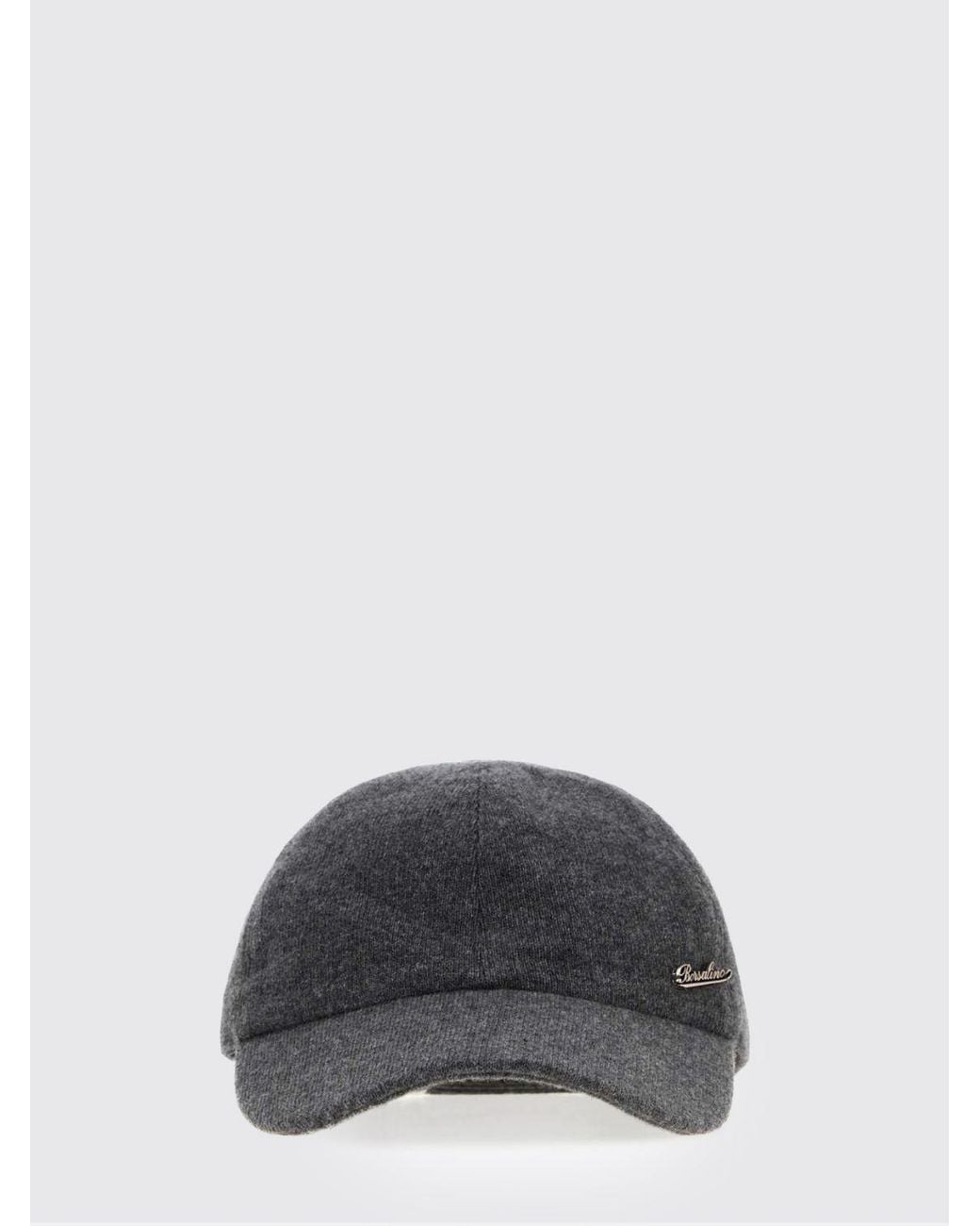 Borsalino Gray Cashmere Baseball Cap With Adjustable Strap for men
