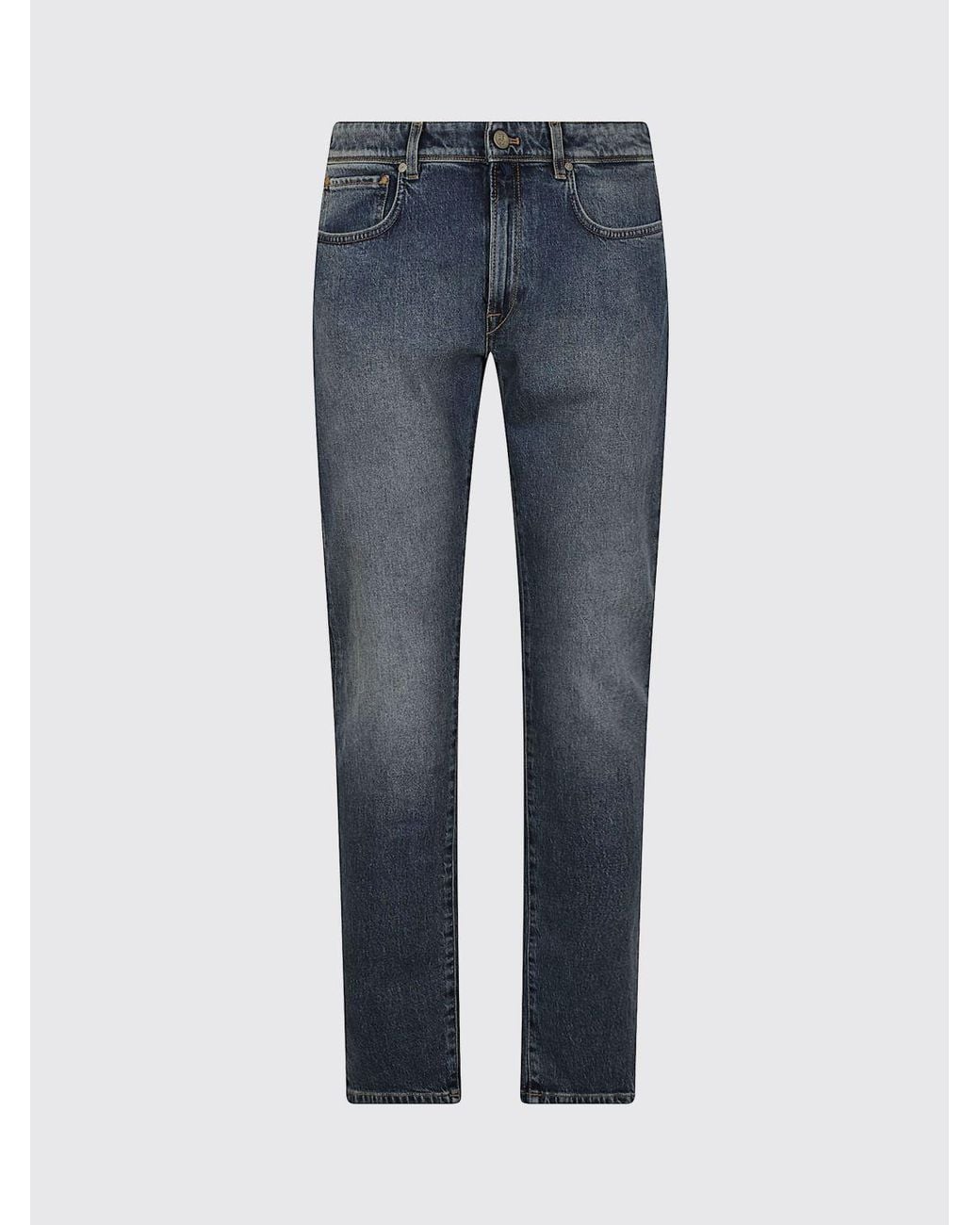 Incotex Blue Straight Leg Five-Pocket Denim Jeans With A Mid-Rise Waist for men
