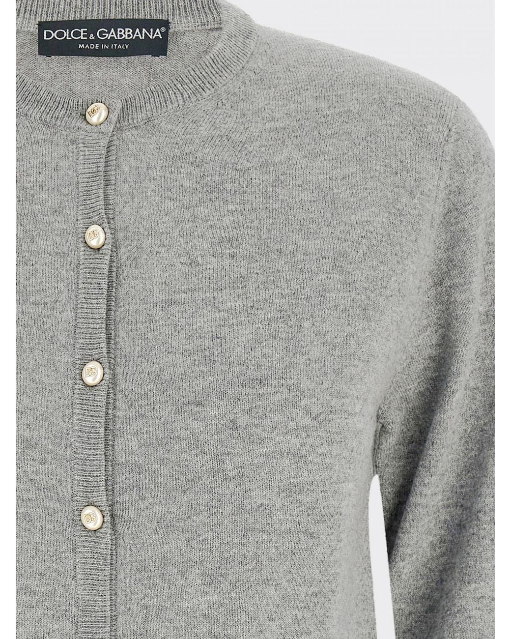 Dolce & Gabbana Gray Dolce &Amp Gabbana Crewneck Cardigan