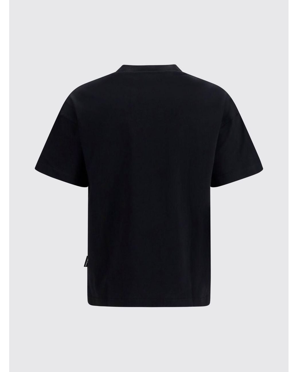Palm Angels Black Cotton Crew Neck T-Shirt With Contrast Logo for men