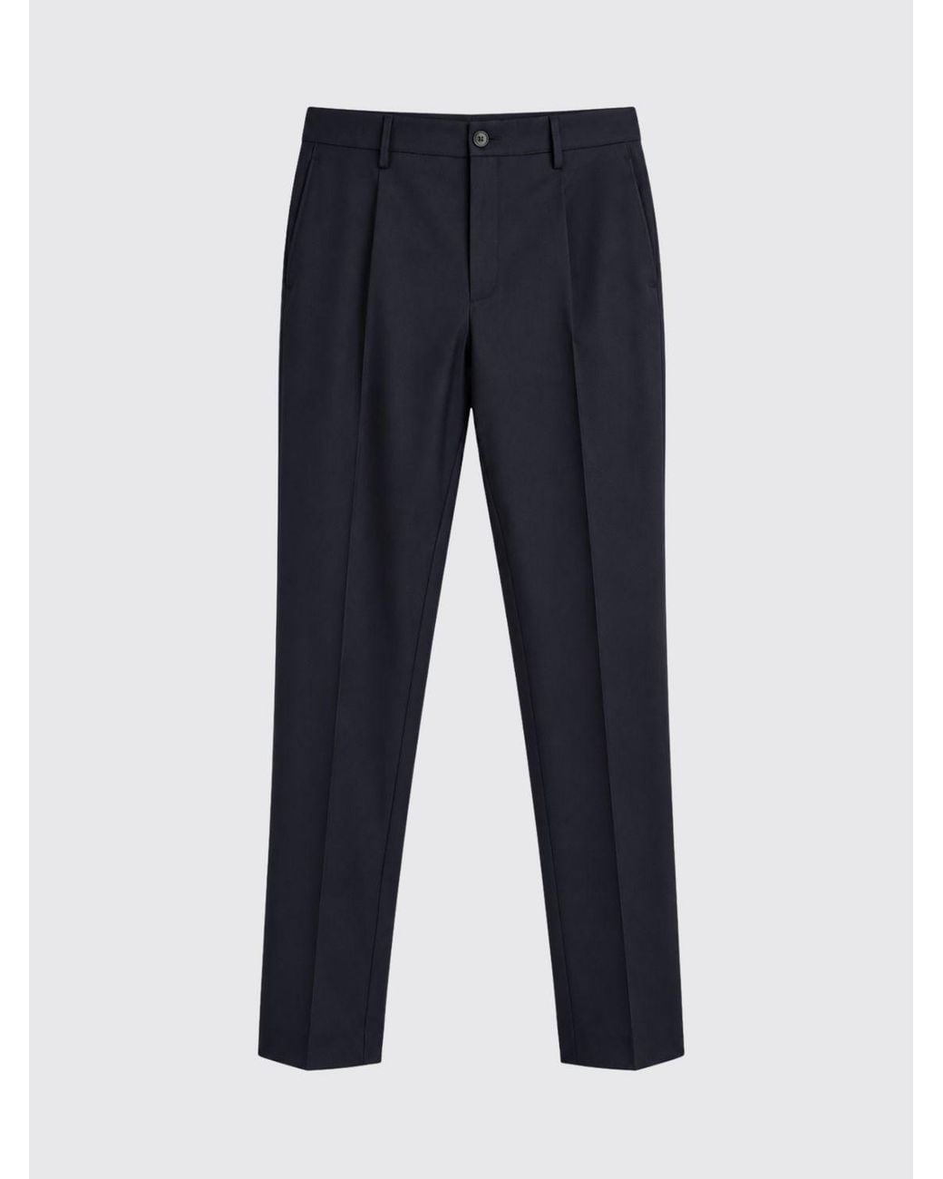 Canali Blue Slim Fit Pleated Gabardine Tailored Trousers for men