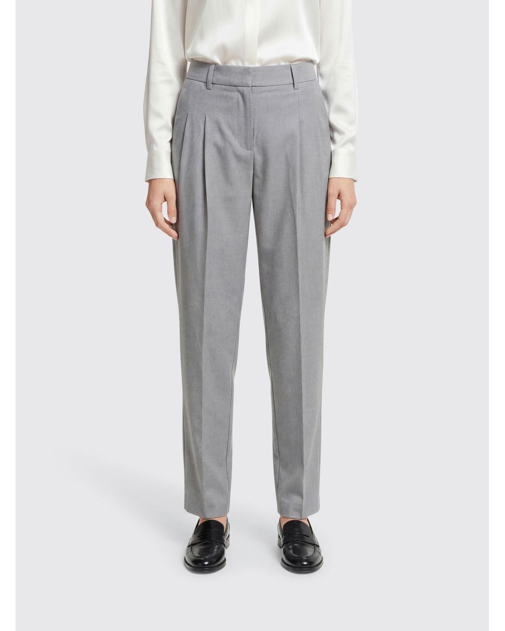 Remain Gray Slim Fit Viscose Blend Trousers