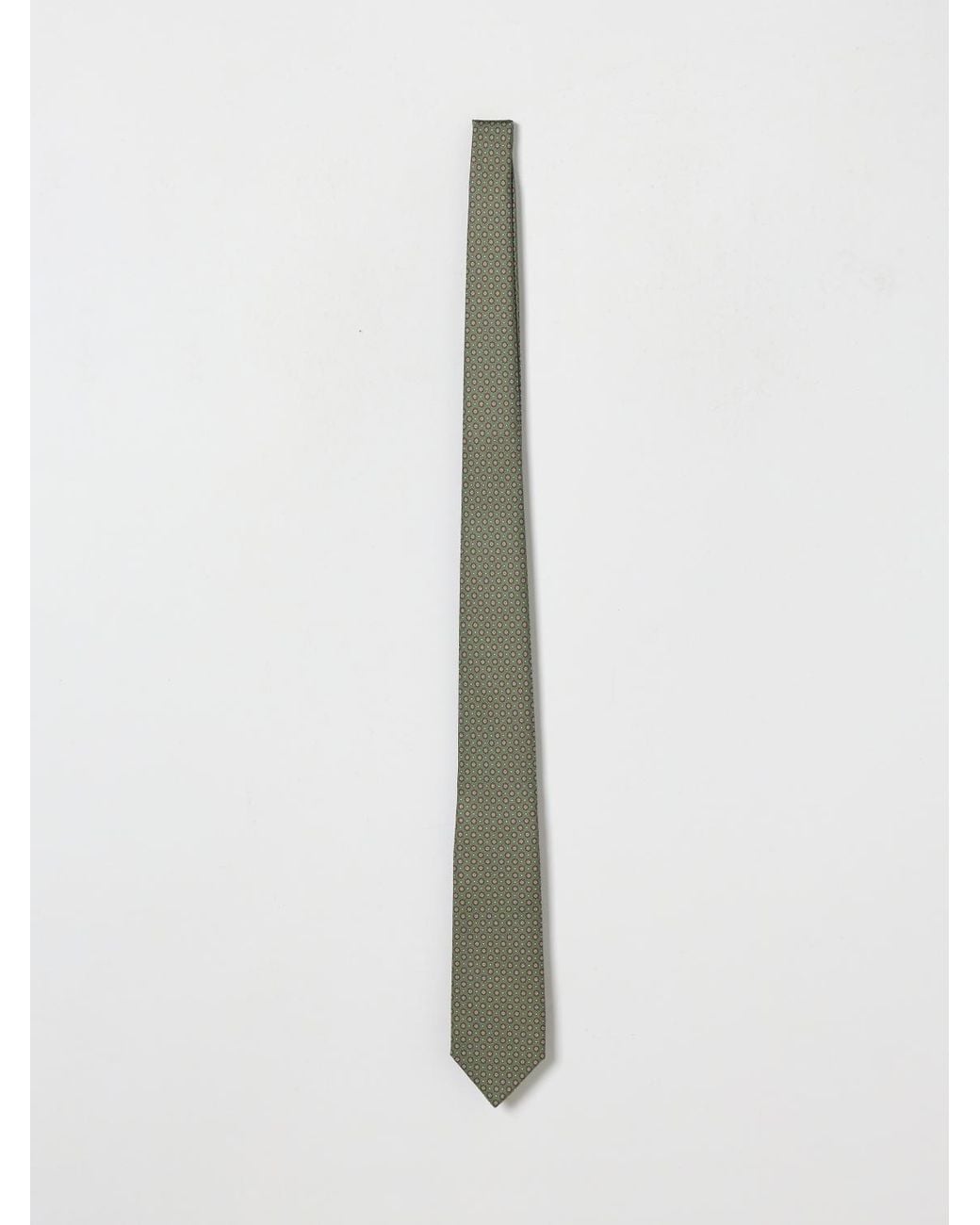 Luigi Borrelli Napoli White Pure Silk Tie With Vintage-Style Floral Print for men
