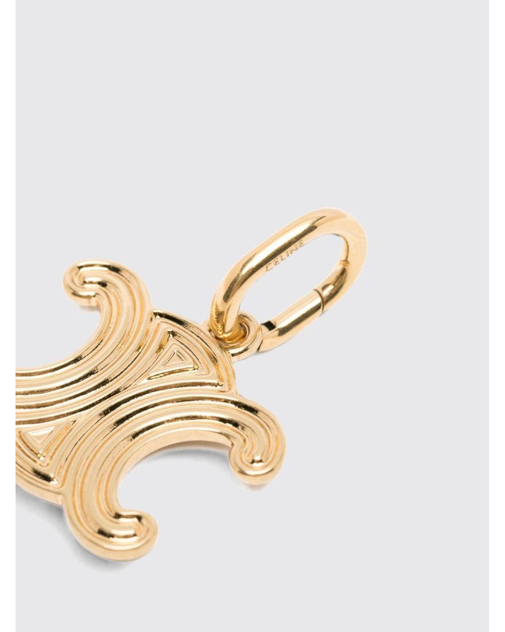 Céline White Triomphe Monogram Pendant