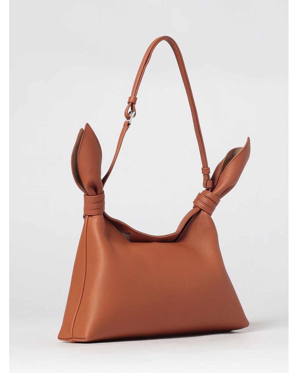 Loewe White Calfskin Leather Shoulder Bag With Knot Detail And Adjustable Handle