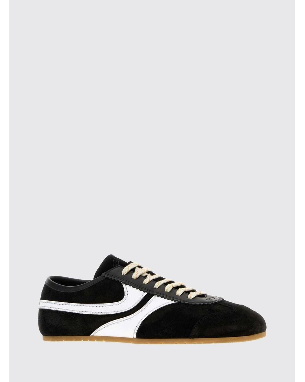 Dries Van Noten White Two-Tone Suede And Smooth Leather Low-Top Sneakers for men
