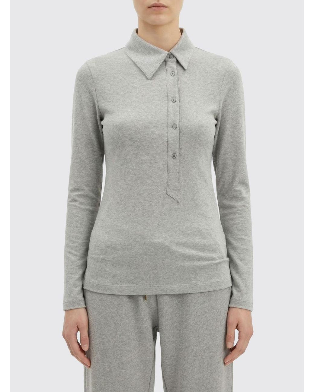 The Attico Gray Cotton Polo Shirt