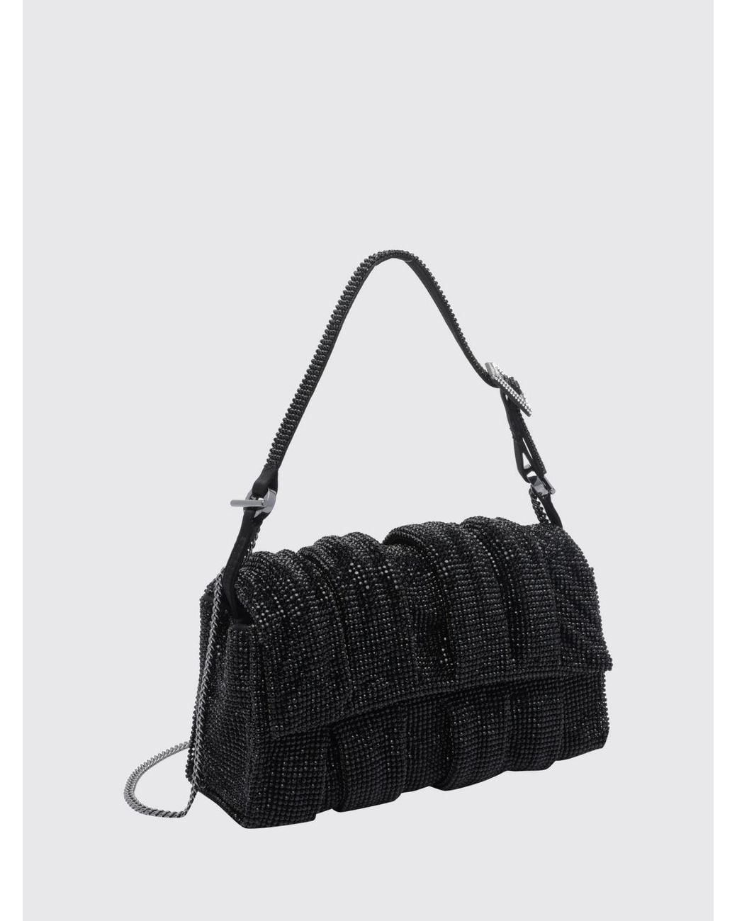 Benedetta Bruzziches Black Aluminum Mesh Handbag With Crystals And Jewel Handle