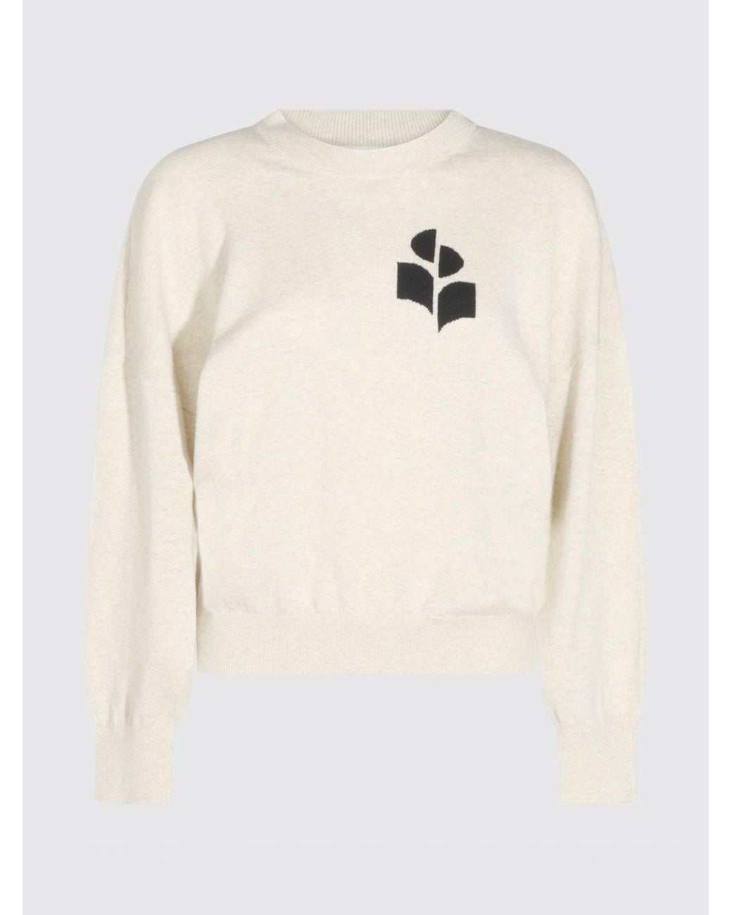 Isabel Marant Blue Contrast Logo Cotton And Wool Crewneck Jumper
