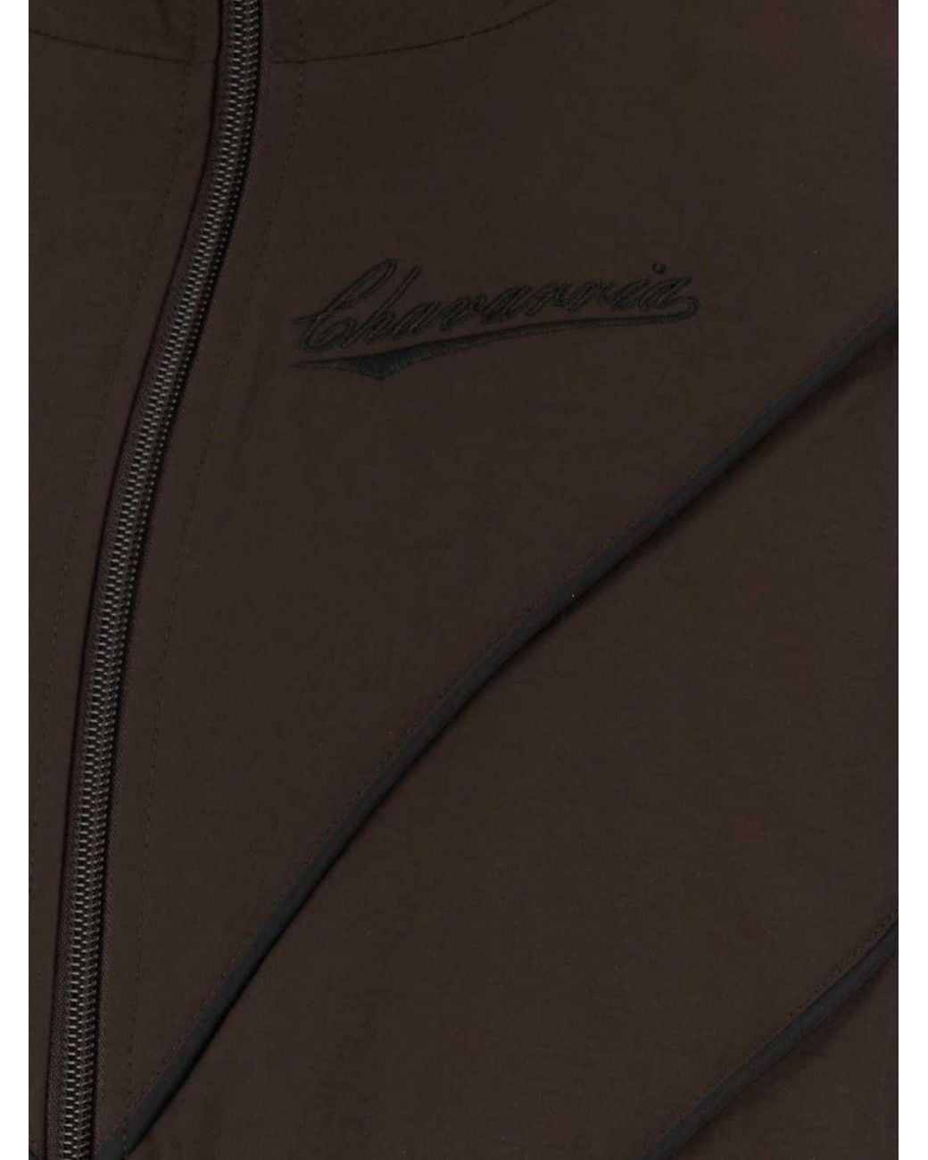 Willy Chavarria Brown Nylon Bomber Jacket With Contrast Piping for men