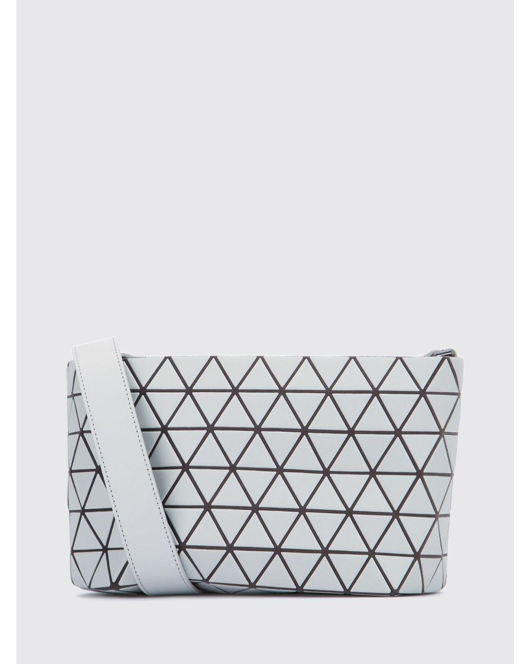 Issey Miyake White Pvc Crossbody Bag With Geometric Design