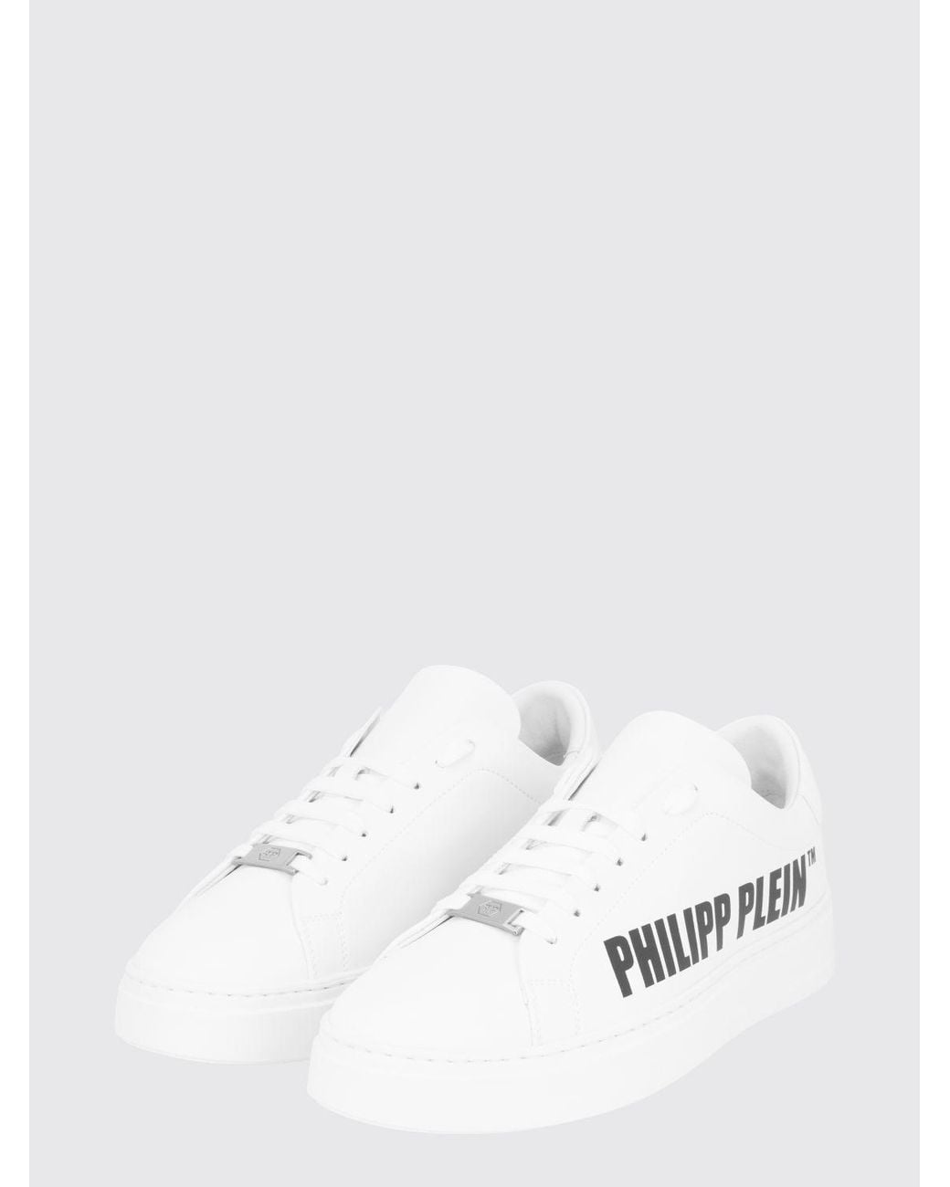 Philipp Plein White Low-Top Lace-Up Sneakers for men