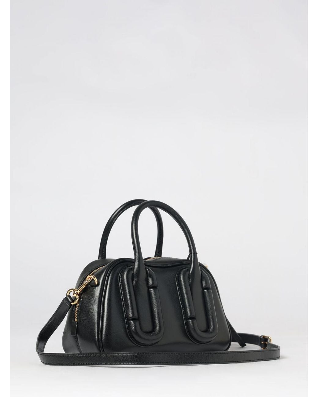 Marc Jacobs Black Babe Smooth Leather Boston Bag With Double Handle And Shoulder Strap