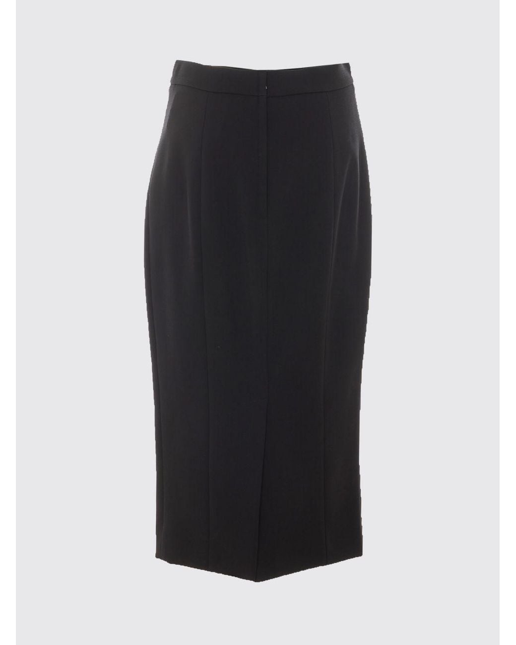 Dolce & Gabbana Black Dolce &Amp Gabbana High-Waisted Crêpe Midi Pencil Skirt