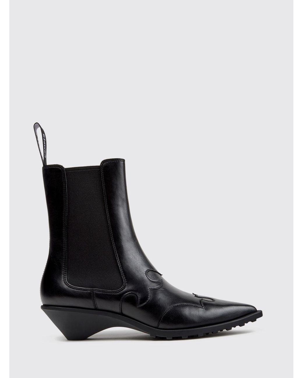Camper Black Anita Smooth Leather Chelsea Ankle Boots With Sculptural Low Heel