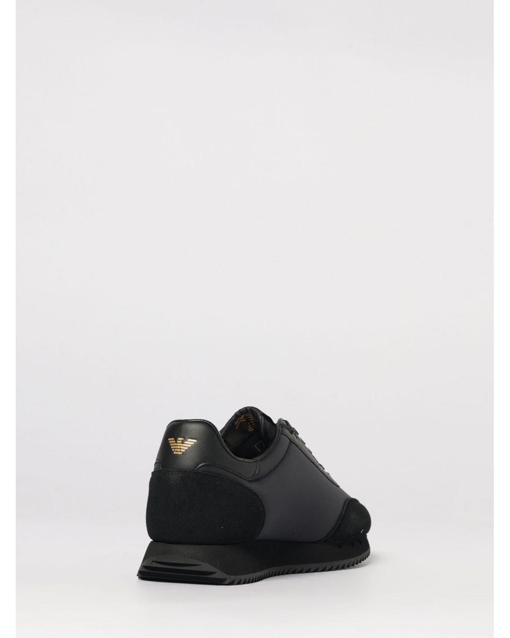 EA7 Black Nylon And Suede Sneakers for men