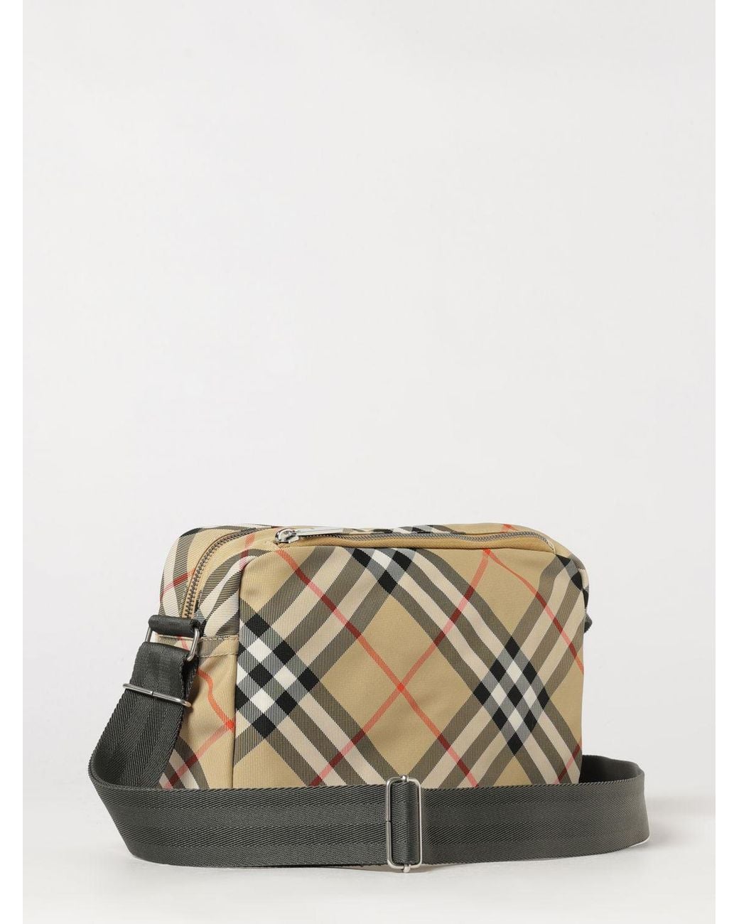 Burberry Natural Vintage Check Nylon Backpack With Ekd Logo for men
