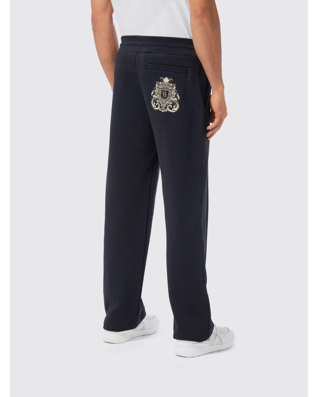 Billionaire Black Cotton Jogging Trousers for men