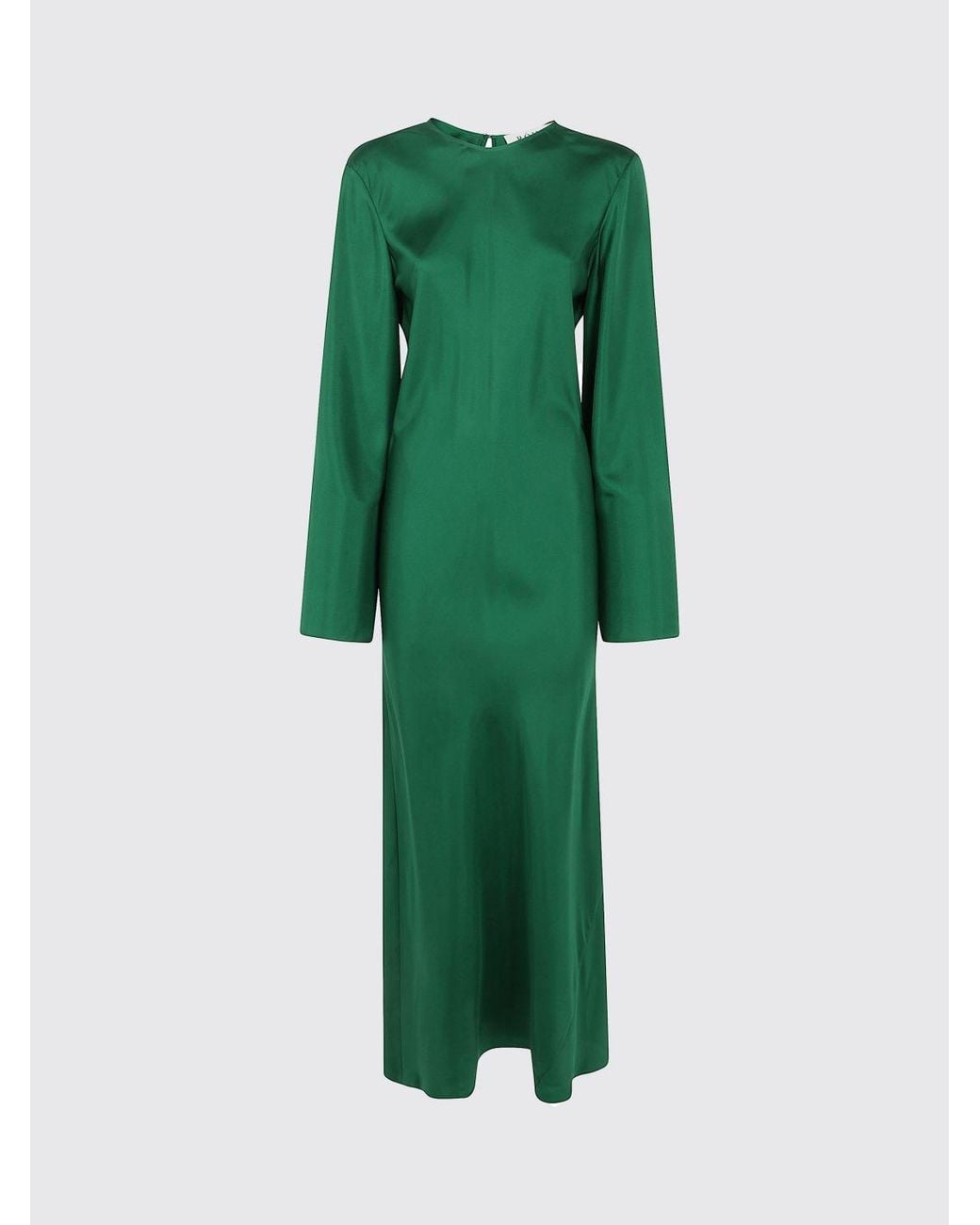 Rohe Green Long-Sleeved Midi Sheath Evening Dress