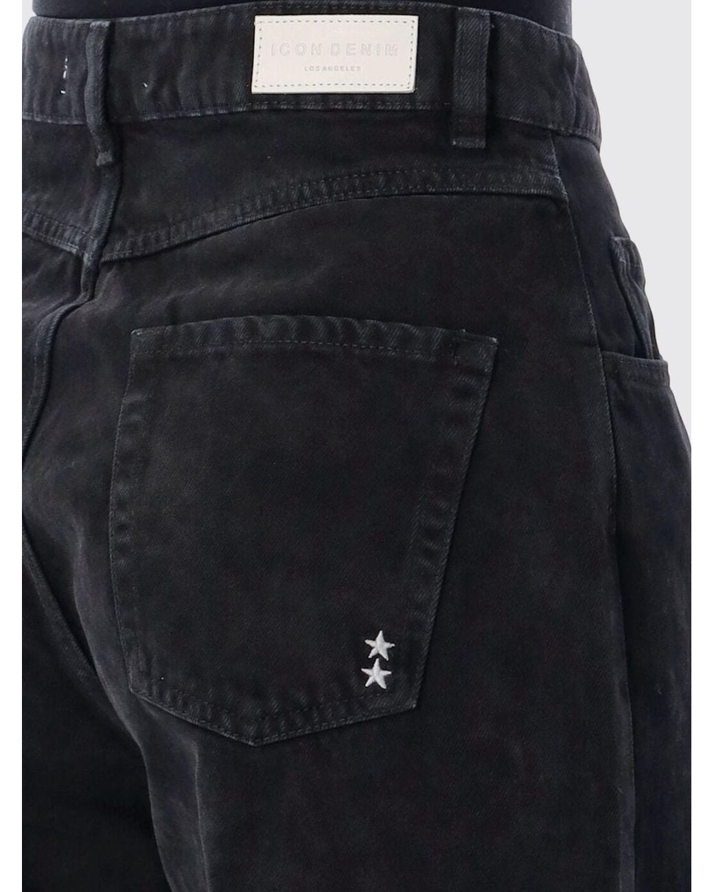 ICON DENIM Black Poppy High-Waisted Wide Leg Jeans With Cut-Out Details