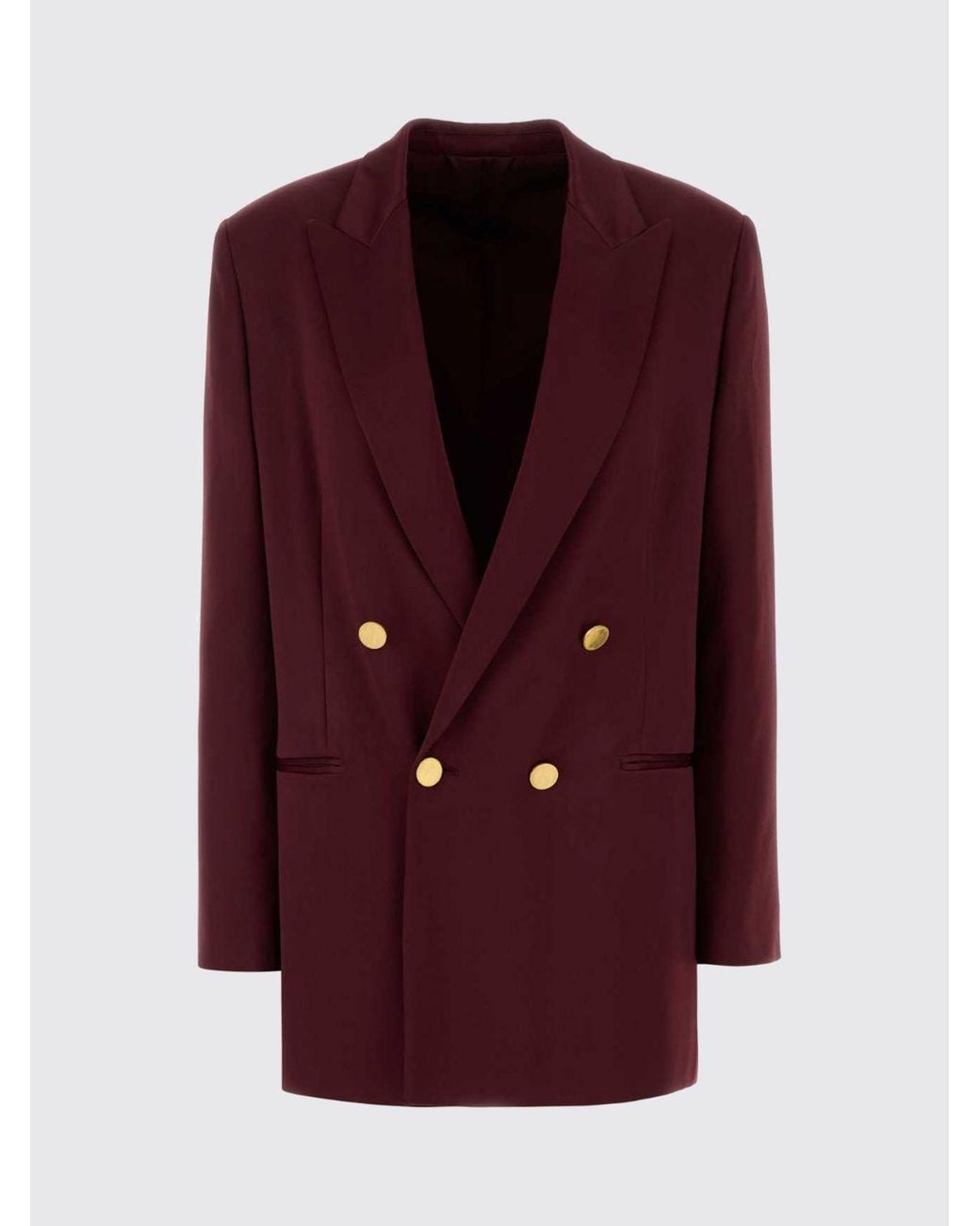 Alberta Ferretti Red Double-Breasted Cropped Viscose Blazer With Peaked Lapels
