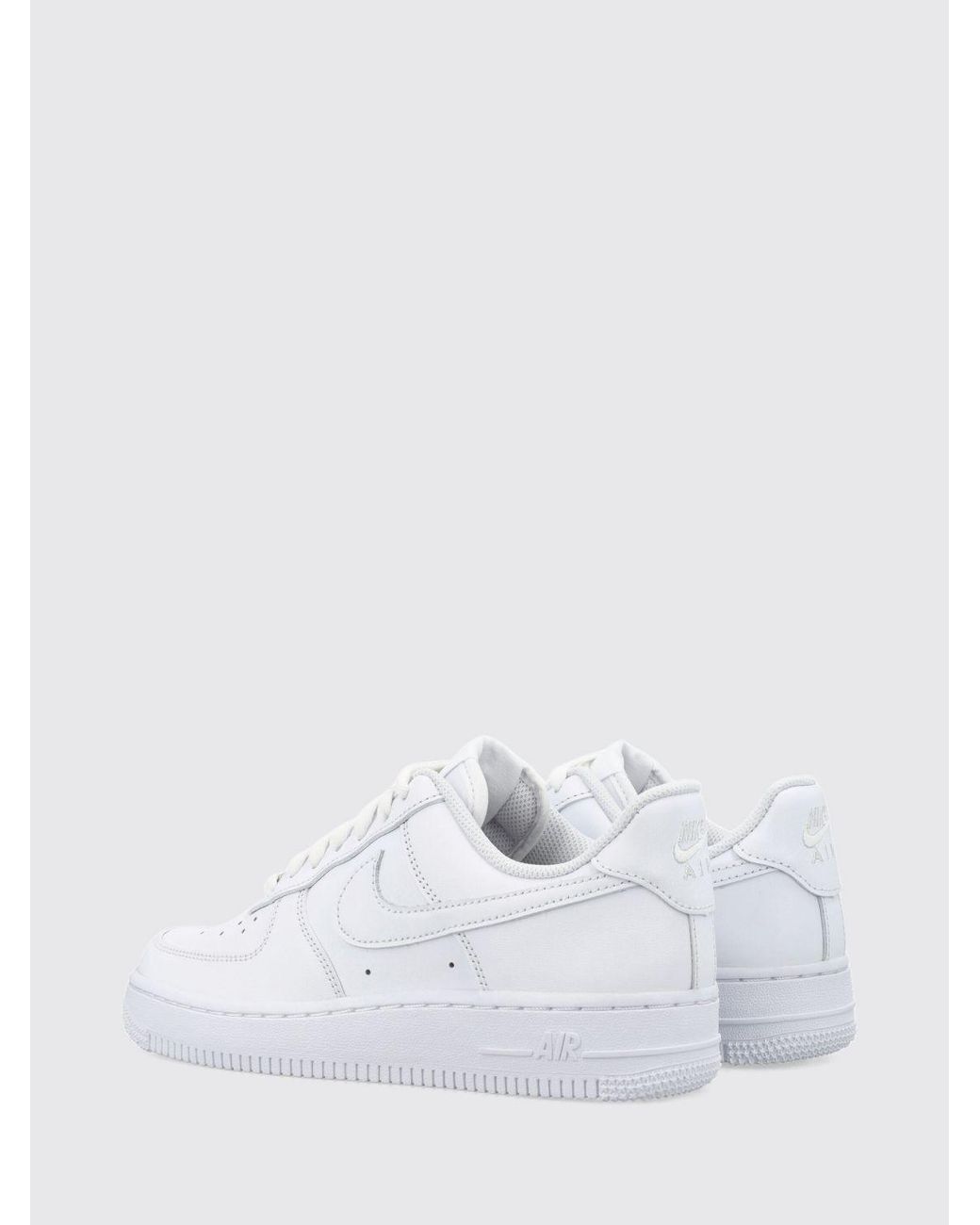 Nike White Air Force 1 '07 Leather Sneakers With Tone-On-Tone Swoosh