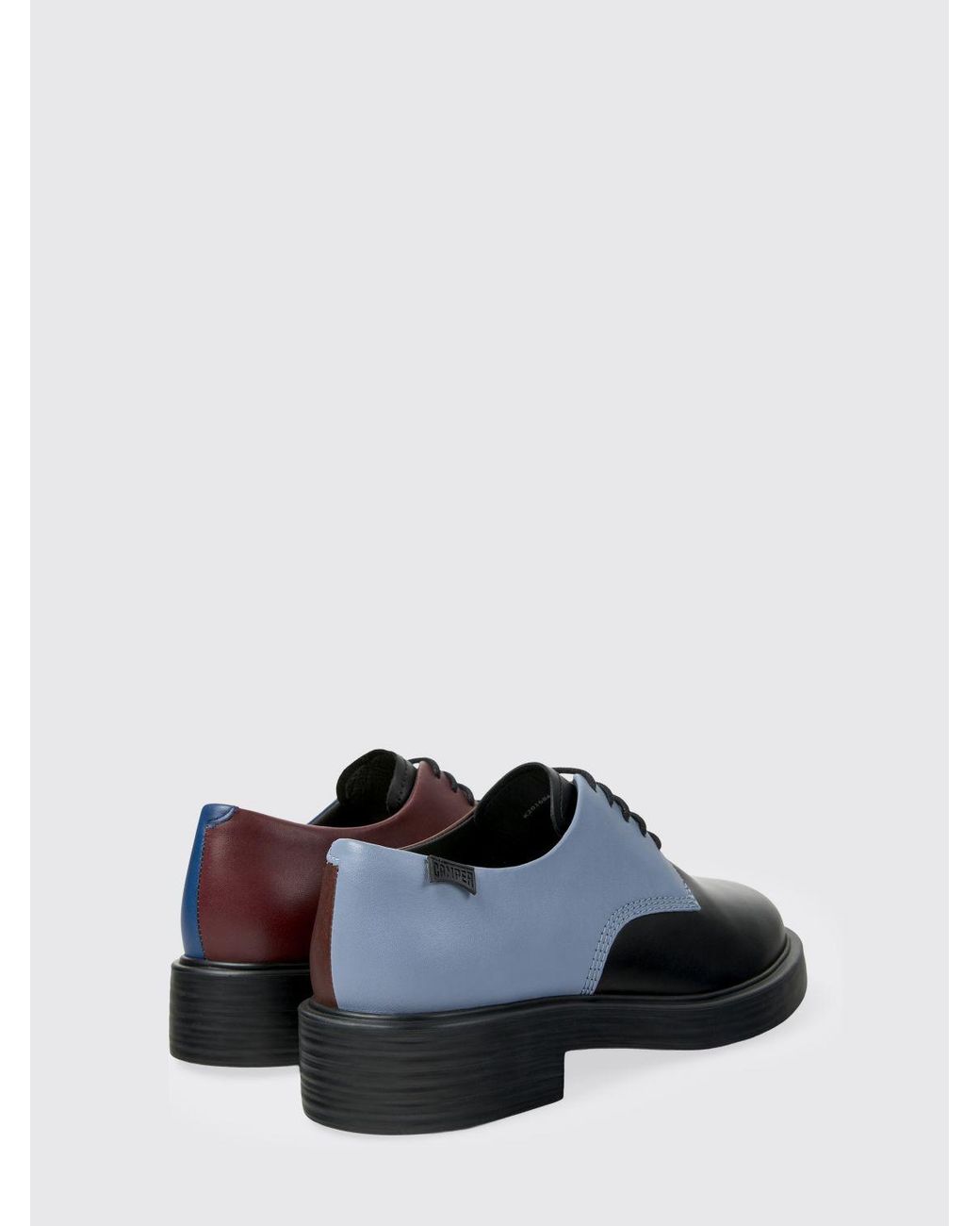 Camper Blue Twins Leather Derby Shoes
