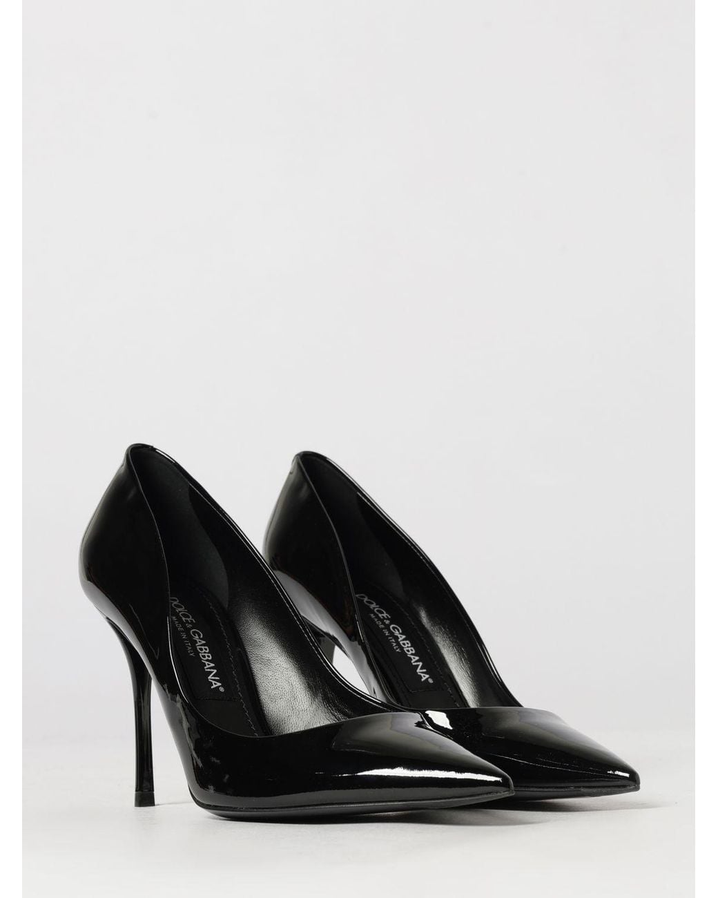 Dolce & Gabbana Black Dolce &Amp Gabbana Patent Leather Court Shoes With Dg Monogram And Stiletto Heel