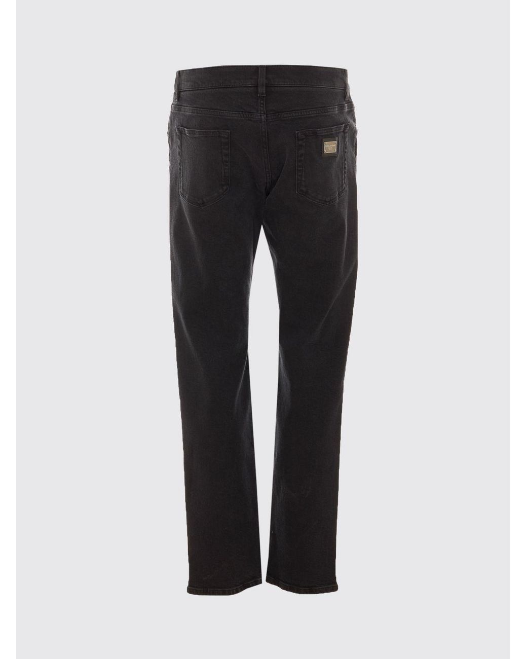 Dolce & Gabbana Blue Dolce &Amp Gabbana Slim Fit Stretch Denim Jeans With Logo Plaque On The Back for men