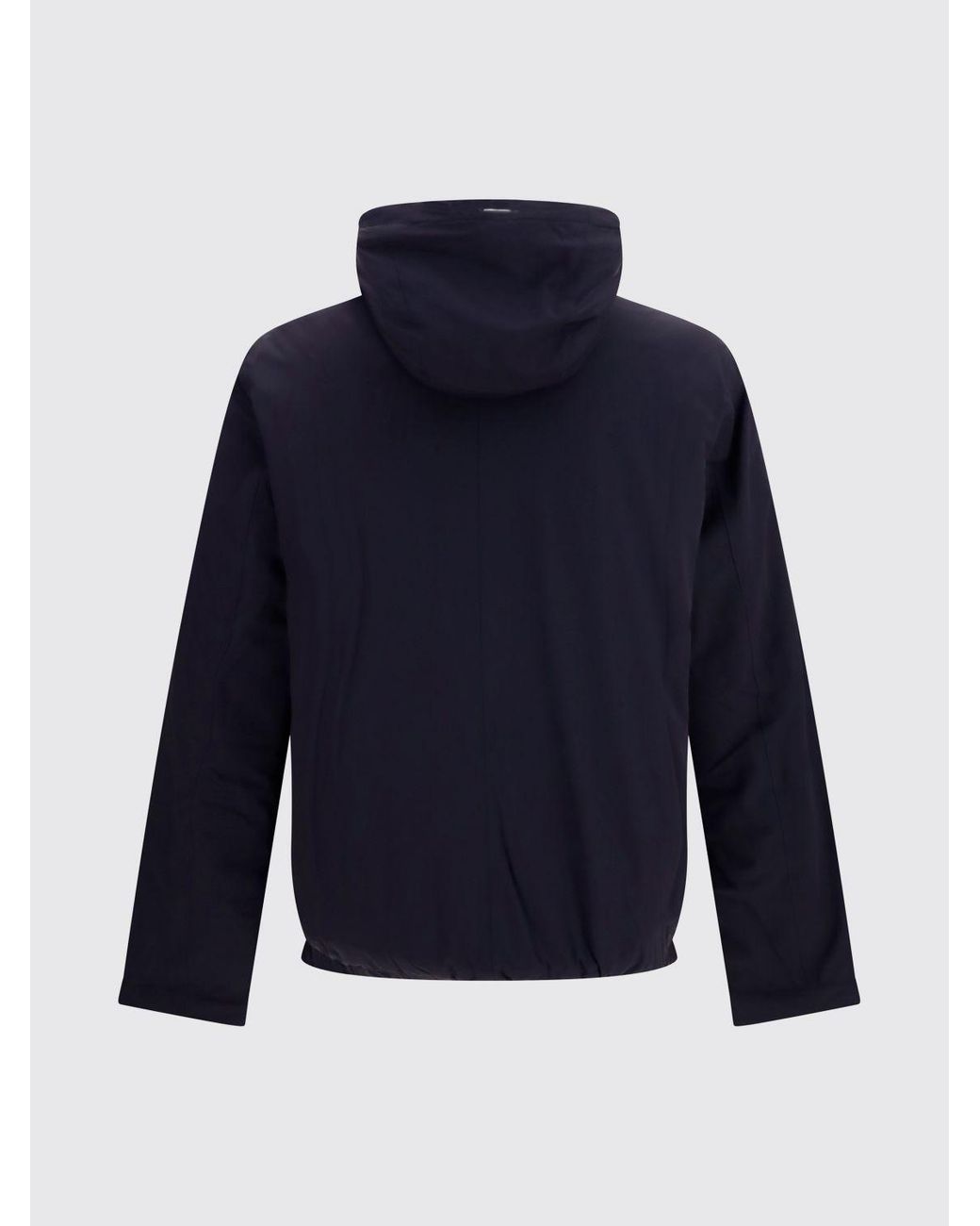Herno Blue Padded Nylon Windbreaker Jacket With Hood And Elasticated Hem for men