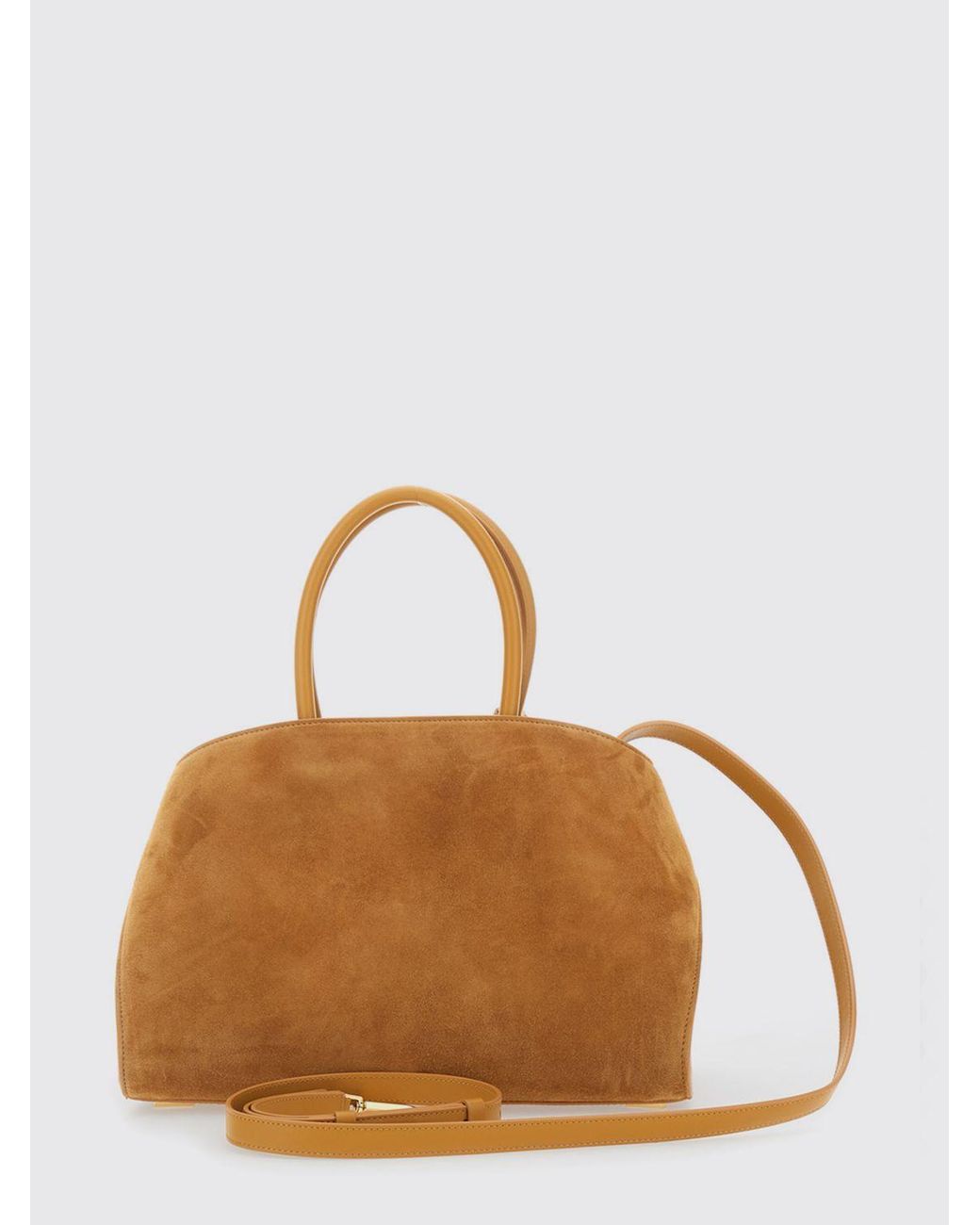 Ferragamo Brown Hug Suede Leather Handbag With Double Handles
