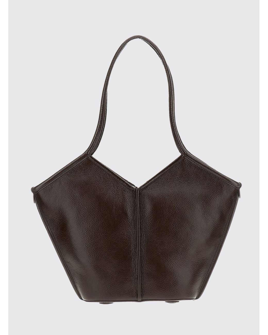 Hereu Brown Calella S Smooth Calfskin Tote Bag With Internal Pouch