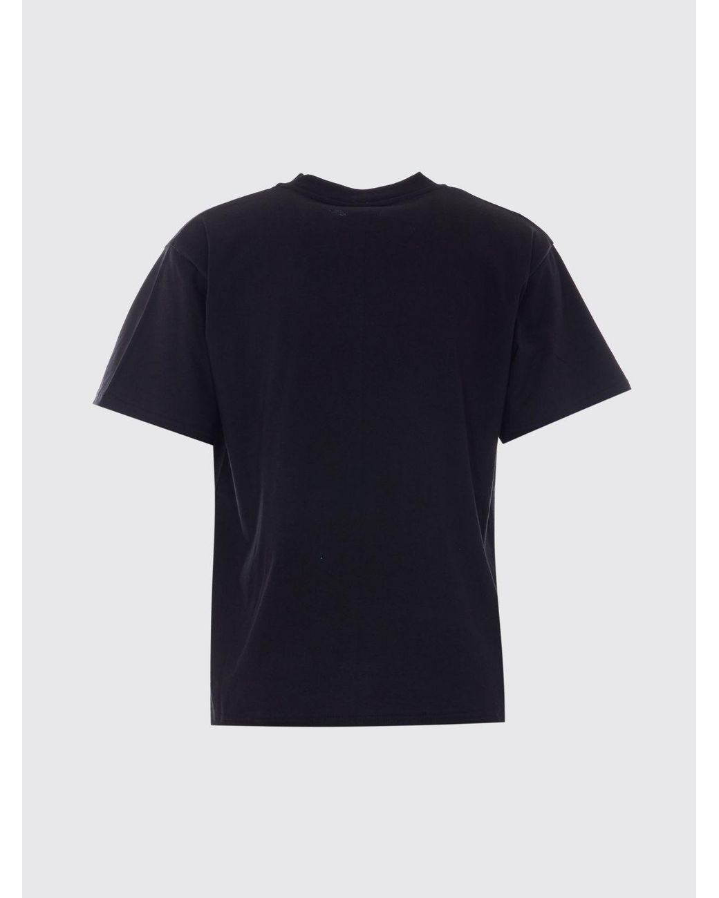 Magliano Black Relaxed Fit Cotton Crew-Neck T-Shirt With Contrasting Logo for men