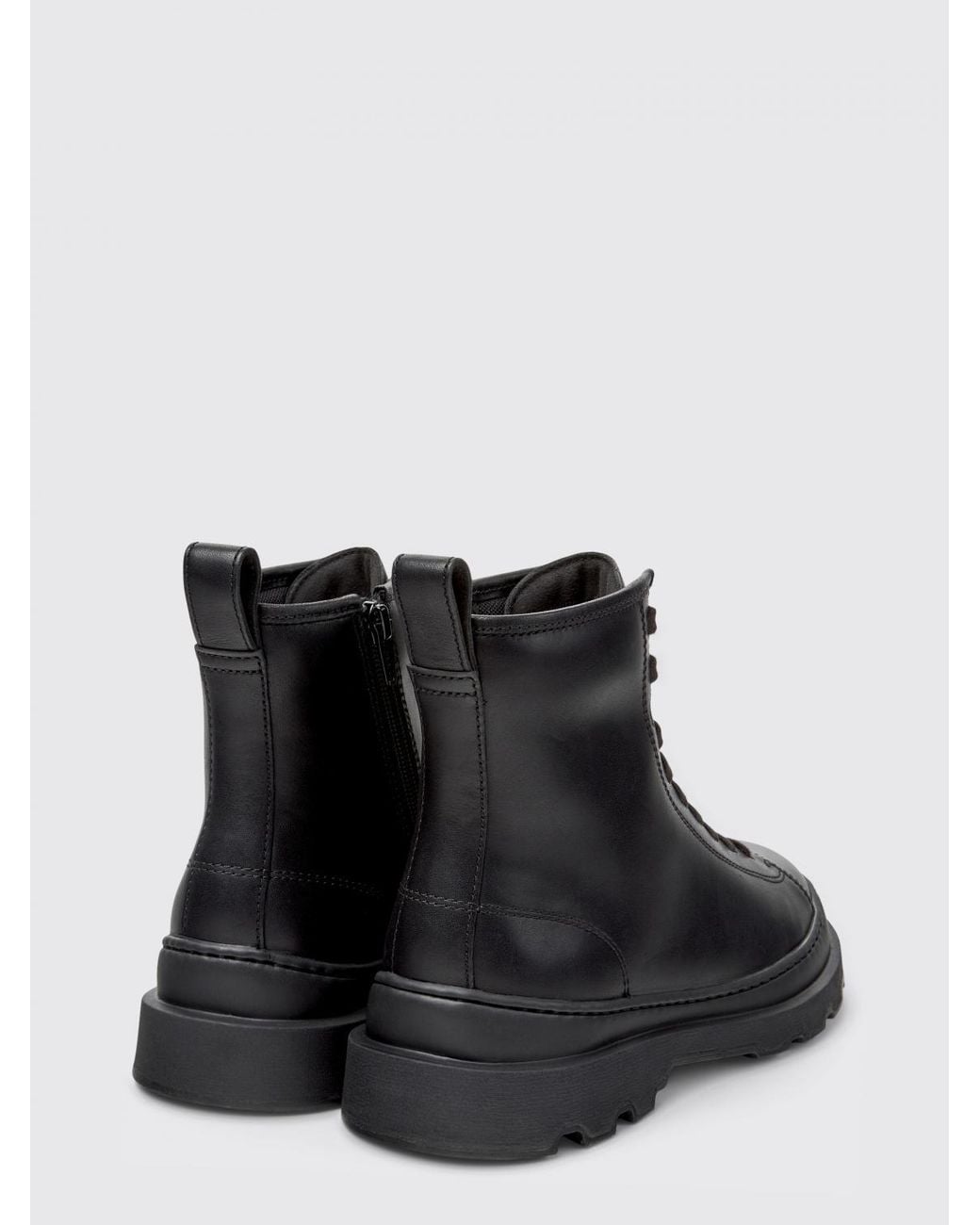 Camper Black Brutus+ Leather Ankle Boot