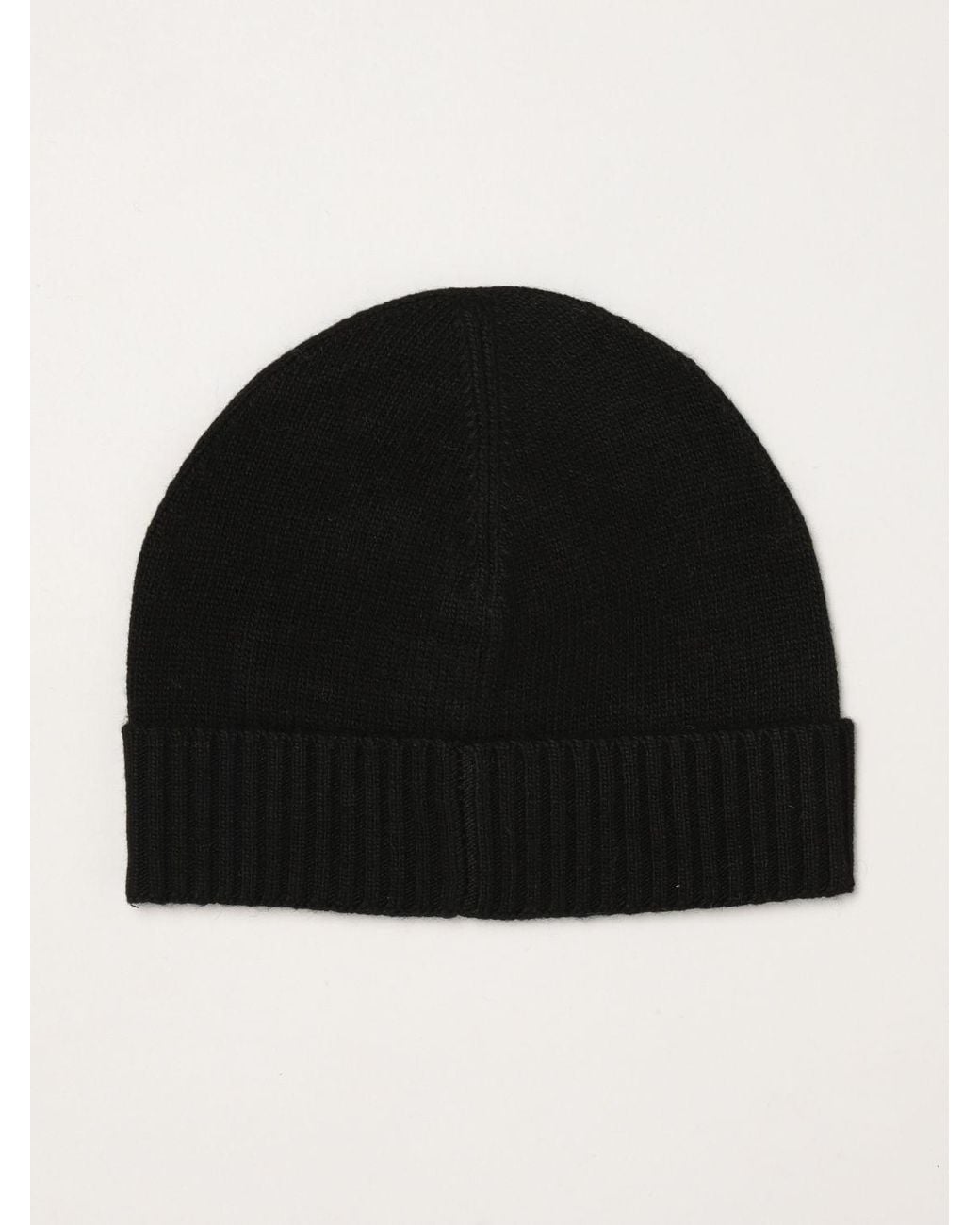 Peuterey Black Wool And Cashmere Blend Beanie With Cuff And Logo Patch for men