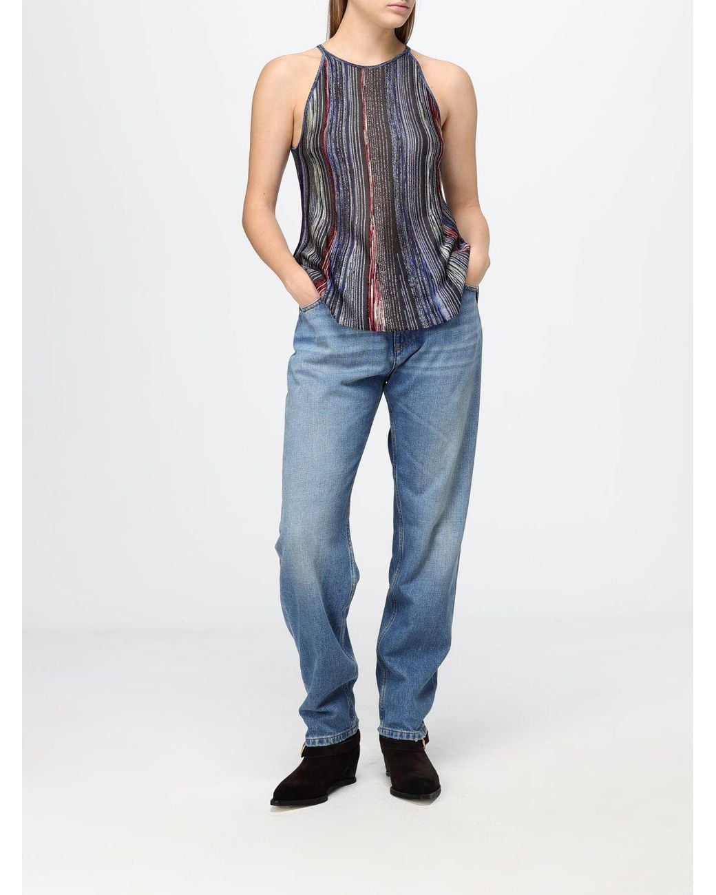 Missoni Blue Mid-Rise Straight Fit Jeans