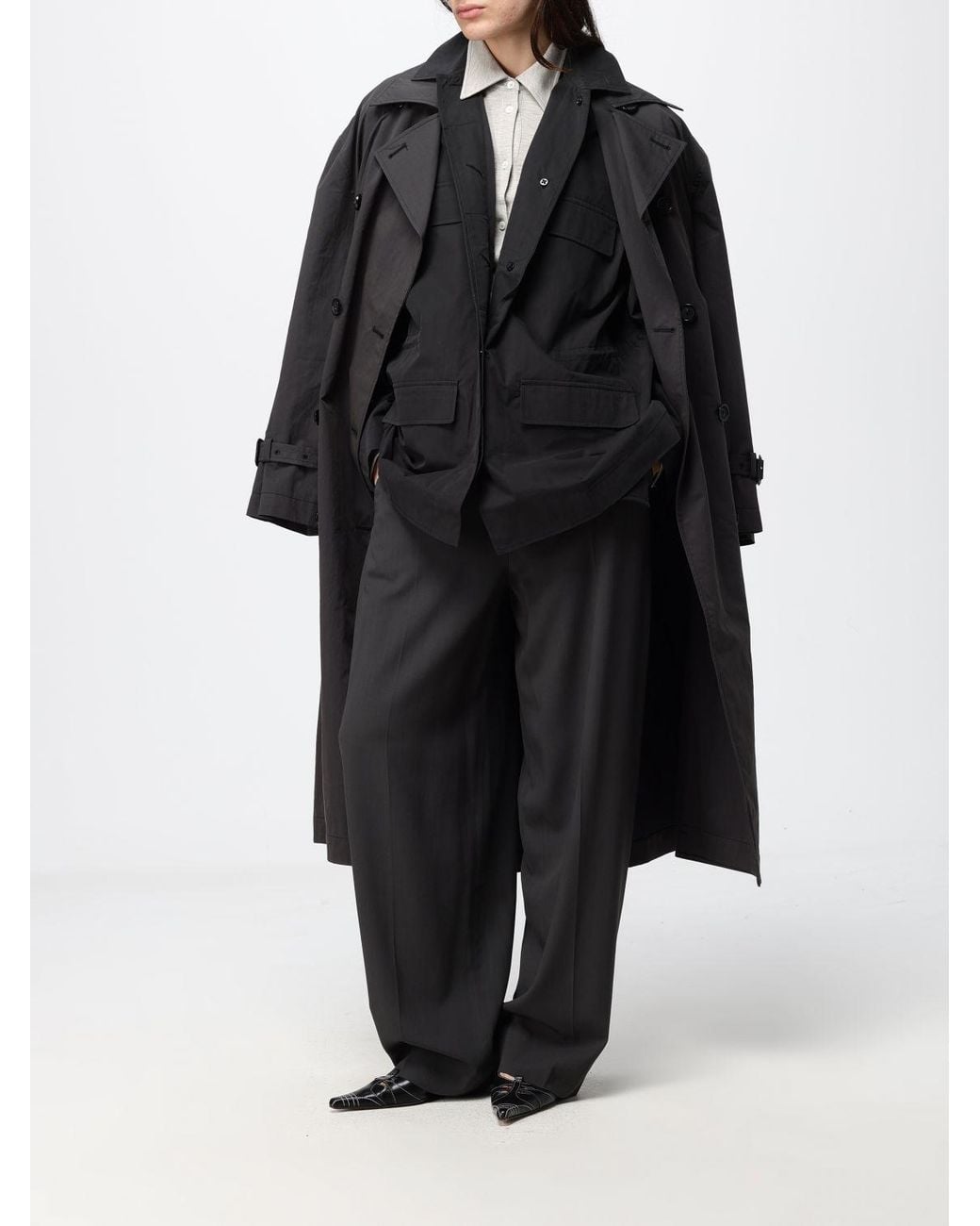 Totême Black Organic Cotton Shirt Jacket With Dropped Shoulders