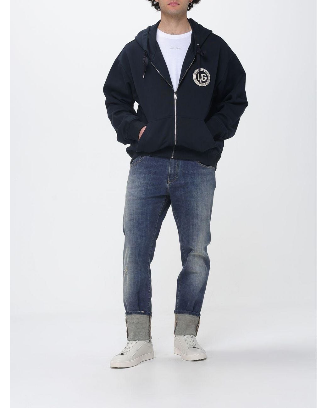 Dolce & Gabbana Blue Dolce &Amp Gabbana Dg Cotton Hoodie for men