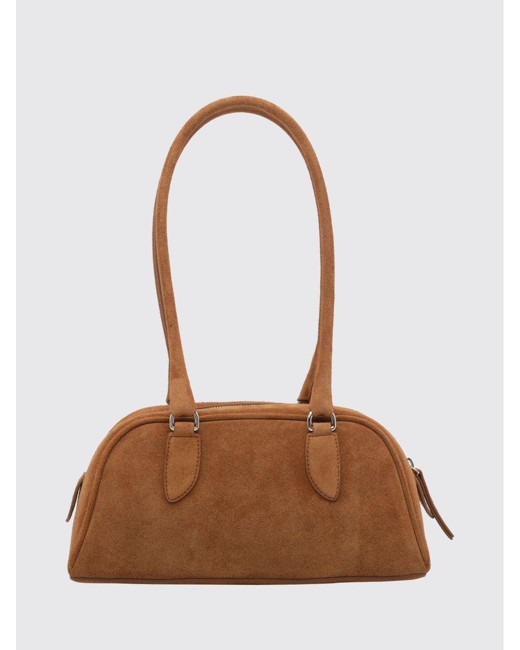 A.P.C. Brown Paloma Suede Calfskin Shoulder Bag With Double Handles