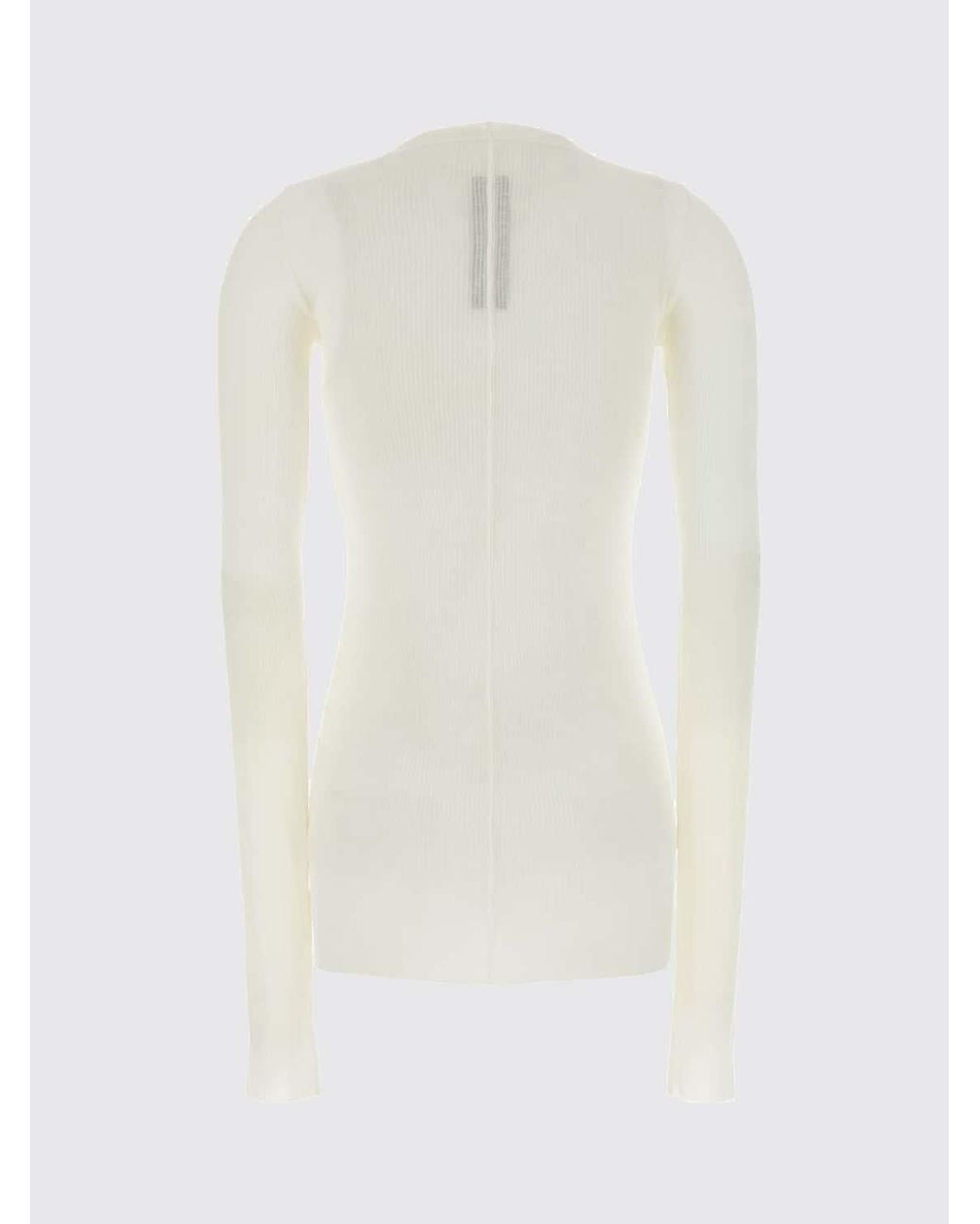 Rick Owens White Slim Fit Long-Sleeved Top