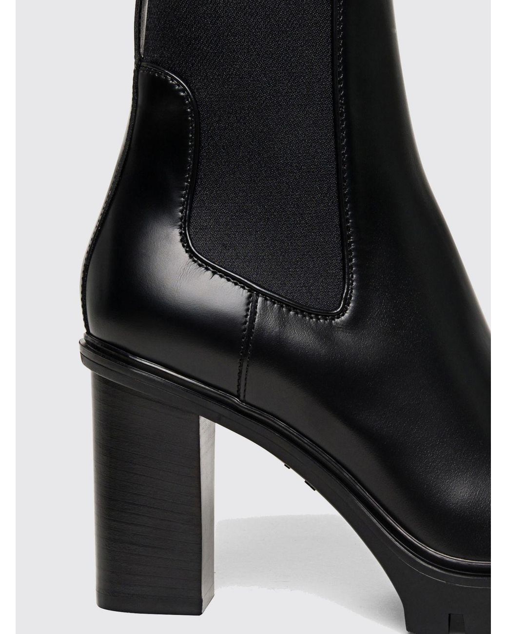 Santoni Black Flat Ankle Boots