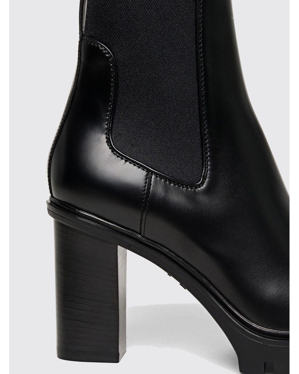 Santoni Black Flat Ankle Boot
