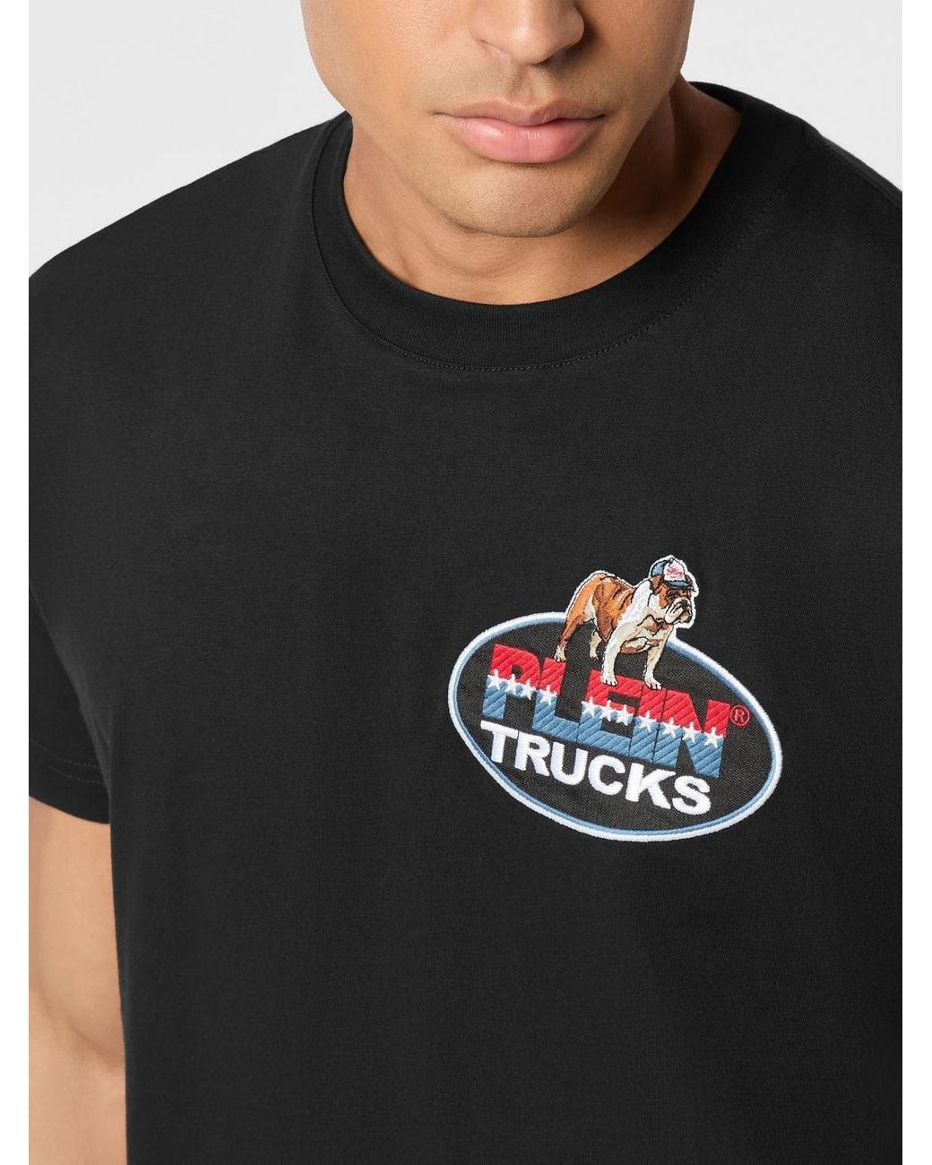 Philipp Plein Black Cotton T-Shirt With Logo for men