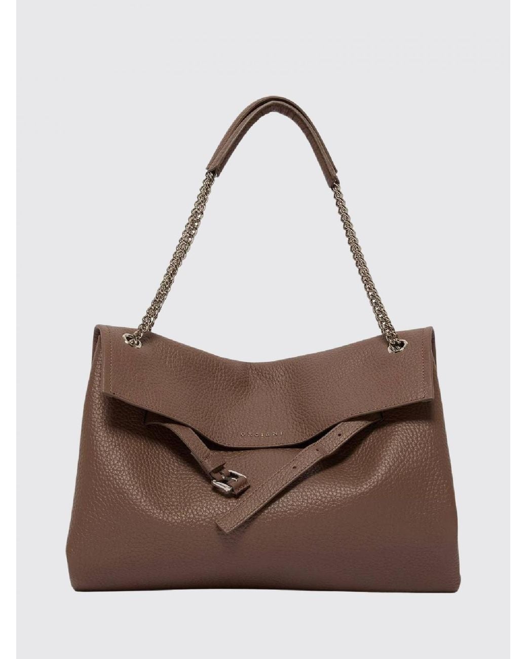 Orciani Brown Venus Medium Shoulder Bag
