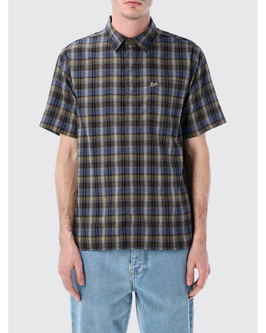 ERL Black Check Cotton Blend Shirt for men