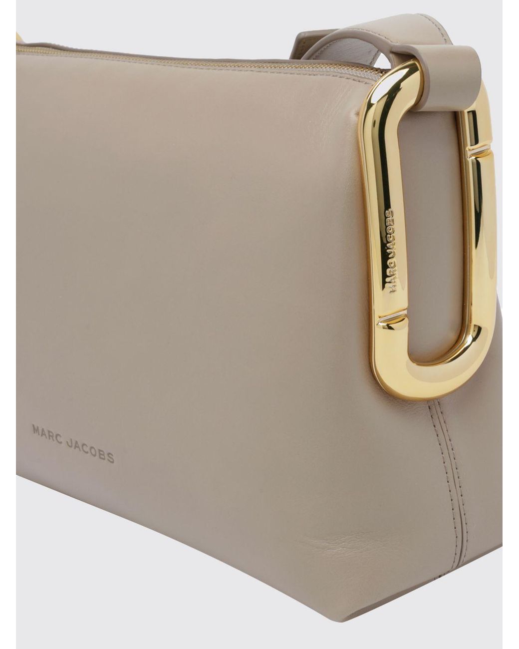 Marc Jacobs Natural Juliette Leather Crossbody Bag With Double J Logo And Zip Closure
