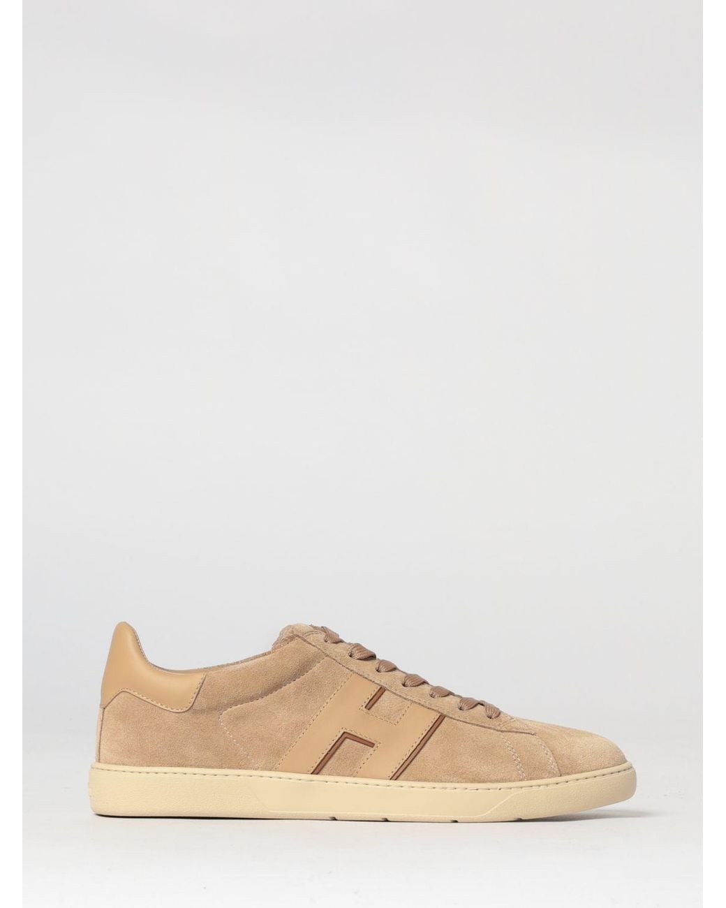 Hogan Natural Cool Suede And Smooth Leather Sneakers With Side H Monogram for men