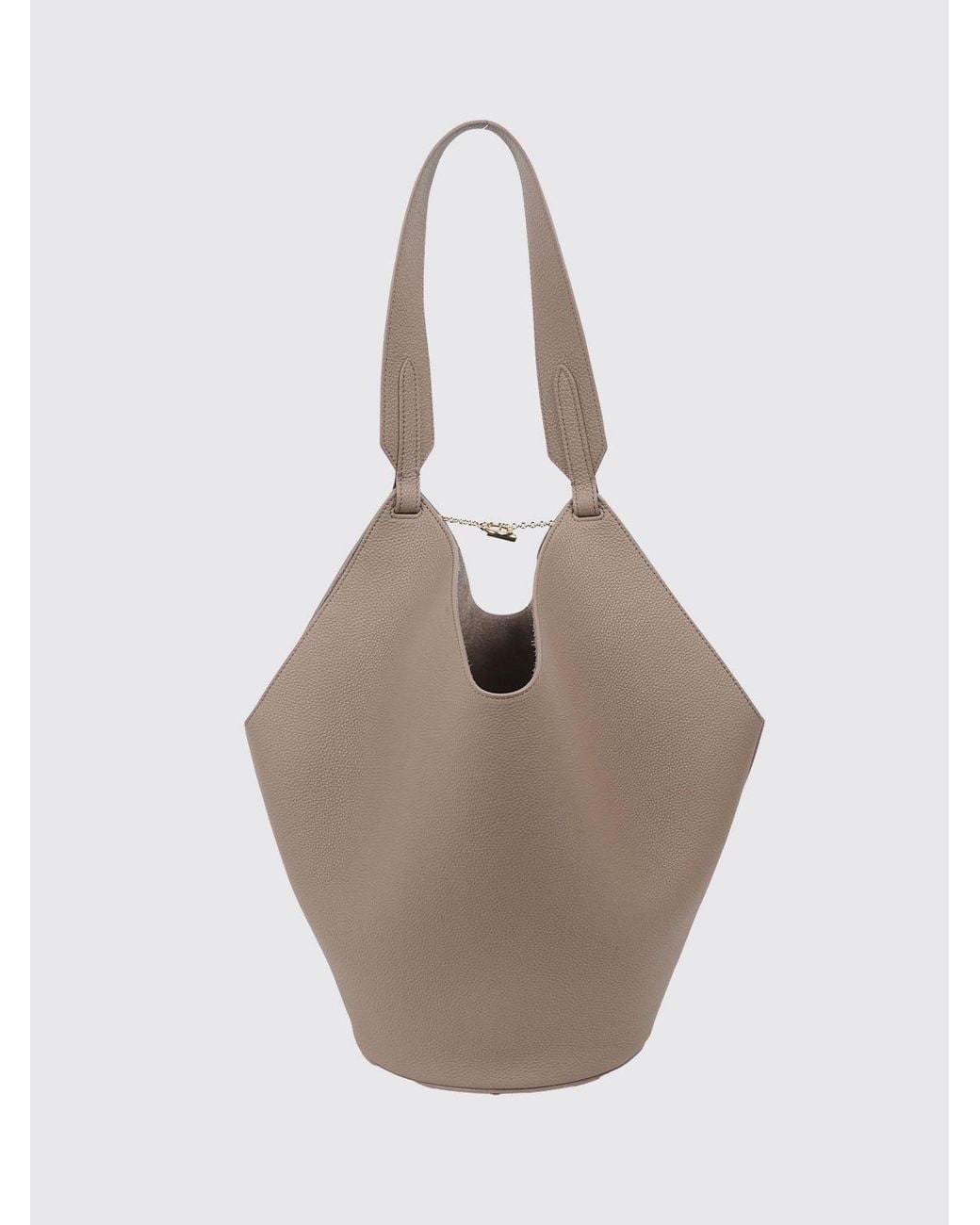Khaite Natural Medium Lotus Grained Calfskin Leather Tote Bag