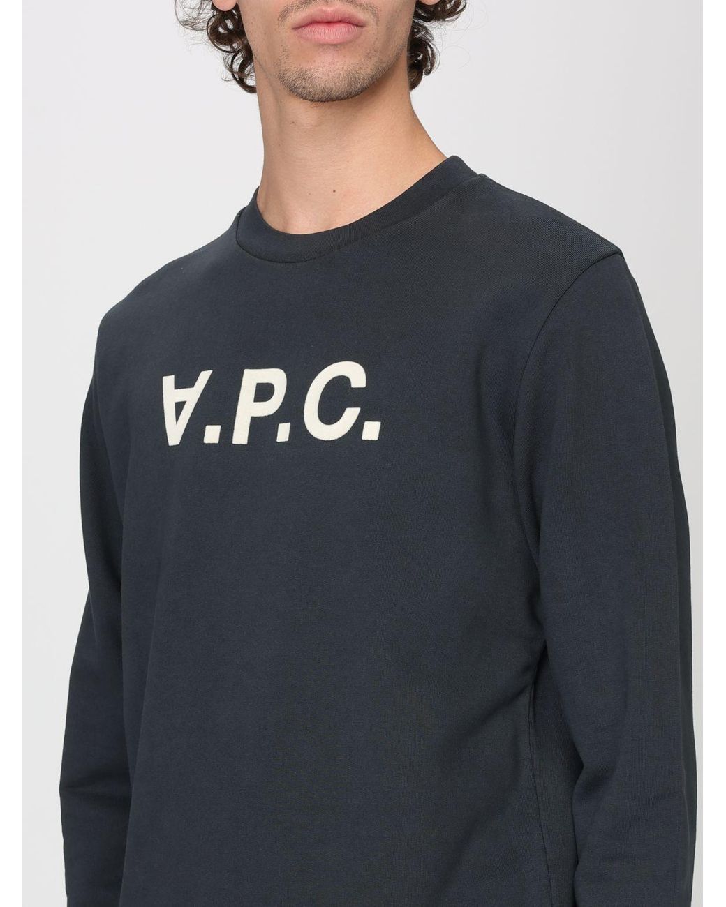 Sudadera De Cuello Redondo De Algodón Orgánico A.P.C. de hombre de color Blue