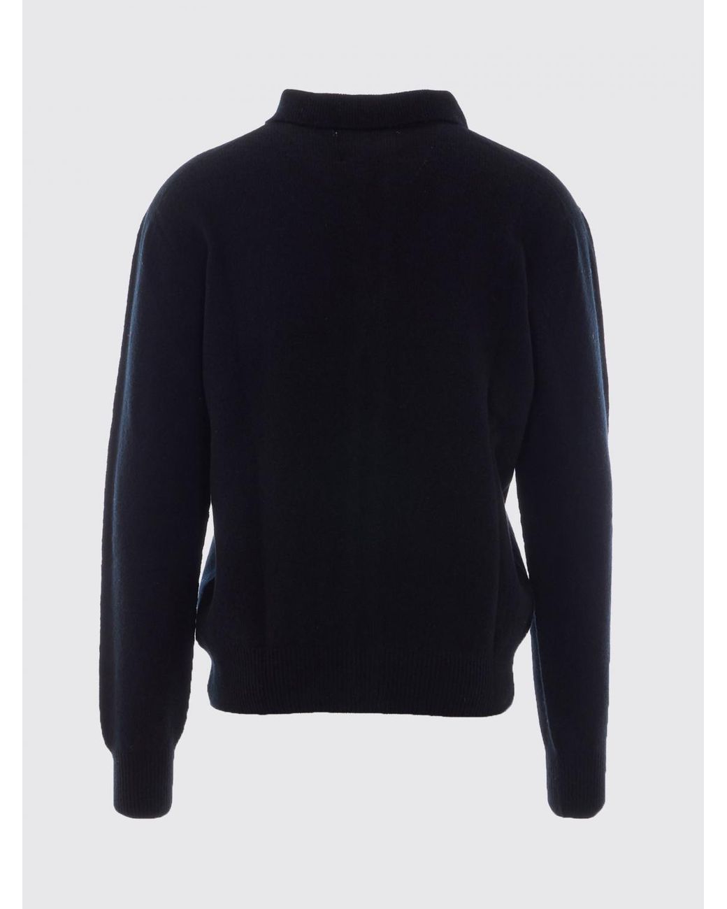 Howlin' By Morrison Black Pure Wool Zip-Up Cardigan With Polo Collar for men
